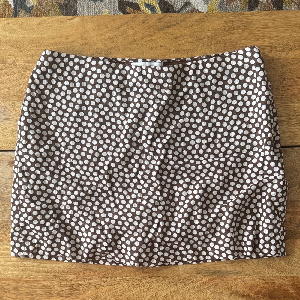 Abercrombie & Fitch Chocolate and Ivory Polka Dot Mini Skort